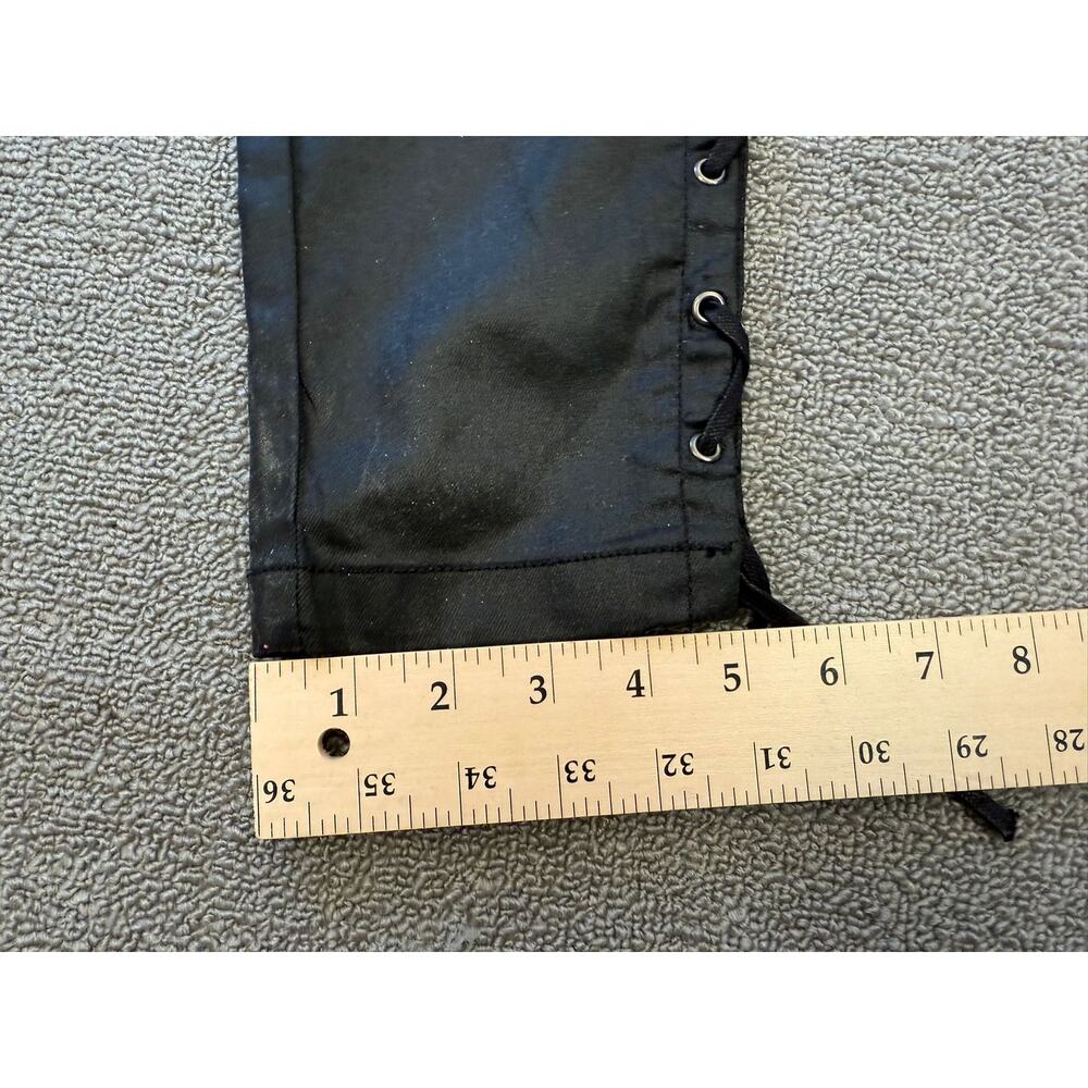 French Connection Women's Size 8 Black Coated Lace Up Pants - Picture 8 of 16